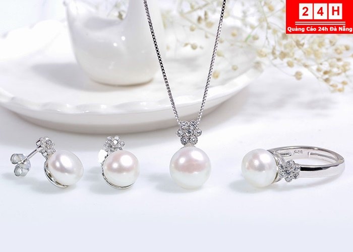 Bộ trang sức bạc Nice Flower Pearl